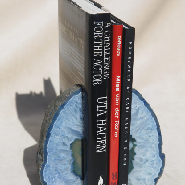 BLUE AGATE BOOKENDS